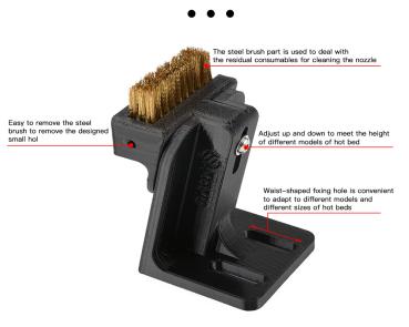 3D Drucker nozzle Reinigungs Kit brush Bürstenkopf Halterung zB Voron Ender 3 5